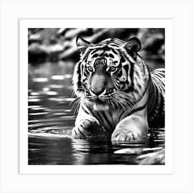 Tiger In Water 1 Art Print