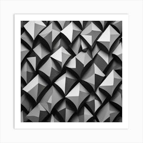 Abstract Black And White Geometric Background Art Print