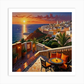 Sunset On The Terrace 2 Art Print