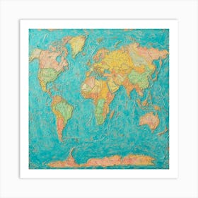 World Map Art 15 Art Print