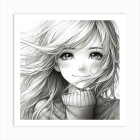 Anime Girl 3 Art Print