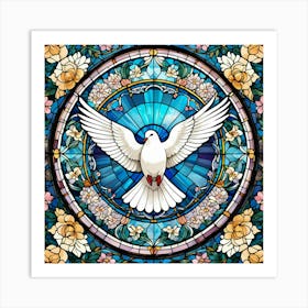 Holy Spirit Dove Stained Glass #4 Art Print