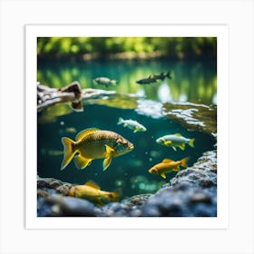 Fish In A Pond Art Print