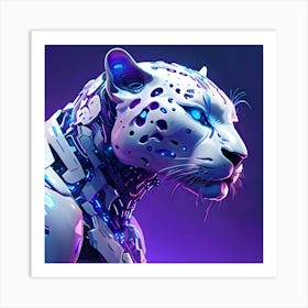 Cyborg Leopard Art Print