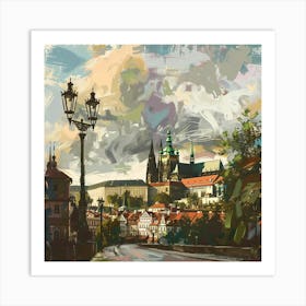 A Prague Castle In Prague Expressive Strokes Ill 1720028675 2 Art Print