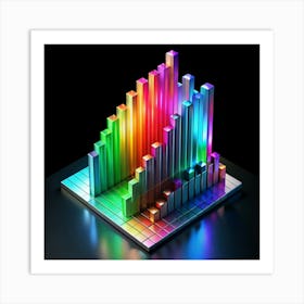 Colorful 3d Bar Graph Art Print