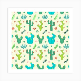 Cactus Pattern Art Print