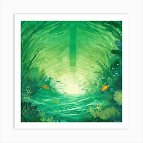 Green Sea Art Print Art Print