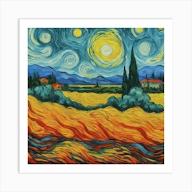 Starry Night In Day Art Print