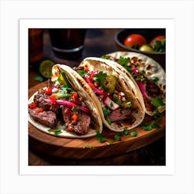 Mexican Steak Tacos Art Print