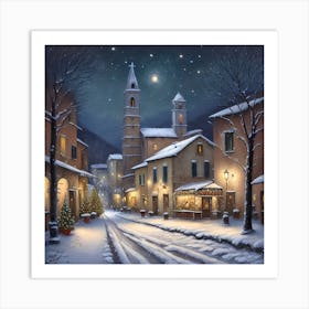 Christmas Winter Evening Art Print