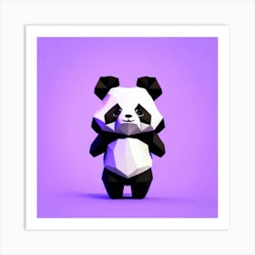 Low Poly Panda Low Poly Creatures Art Print