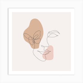 Minimalist Female Face Art Print