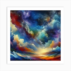 Abstract Of Clouds And Stars 2 Art Print