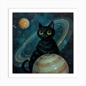 Saturn Cat Art Print