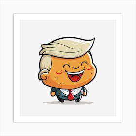 Illustrations Kawaii Donald Trump Cartoon Art Print