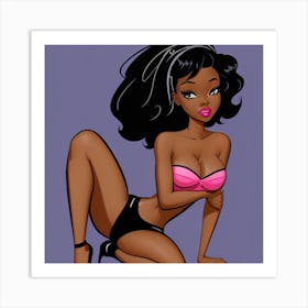 Black Girl In Bikini Art Print