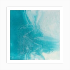 Calm Ocean - A lovely art piece that captures the serene beauty of a tranquil sea. The painting depicts a peaceful scene of gentle waves lapping against the shore. Art Print