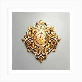 Simple Golden Enchanted Emblem Logo Design (1) Art Print