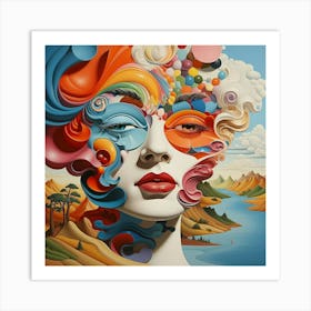 Woman'S Face 1 Art Print