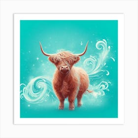 Highland Cow Canvas Print Art Print