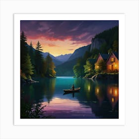 Night On The Lake Art Print