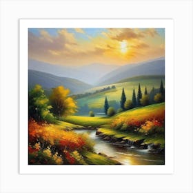 Sunset In The Valley 3 Art Print