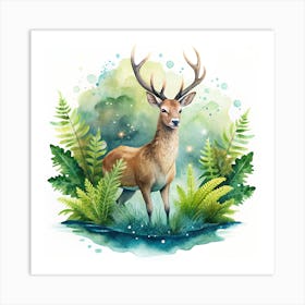 Deer In The Forest Art Print