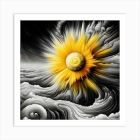 Sunflower In The Storm Art Print