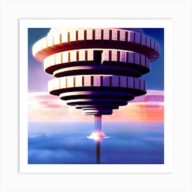 Cloud Spaceship Art Print