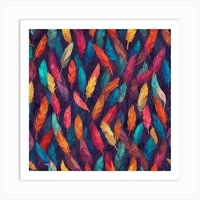 Colorful Feathers 7 Art Print