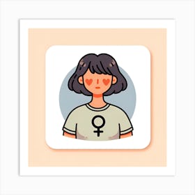 Woman With A Female Symbol Art Print