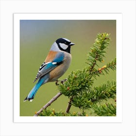 Tit on branch 52 Art Print