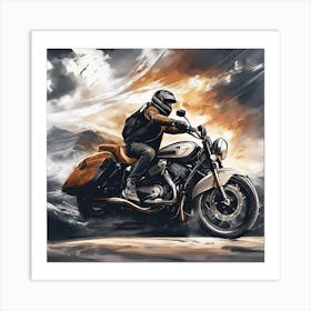 Motorcycle Rider Art Print