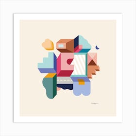 Blocks Of Nature Art Print