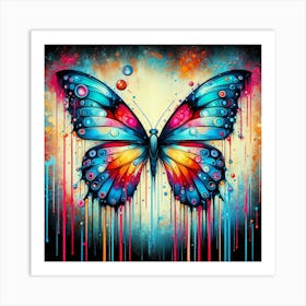 Modern Drip Painting of Butterfly III Art Print