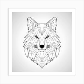 Geometric Wolf Head 1 Art Print