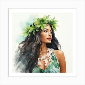 Hawaiian Girl Art Print