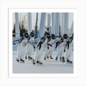 A Photo Of A Group Of Penguins Skating O Seasipu2tha394hfqkrjca Efuvnrmcqaqoqyimkjhk1g Art Print