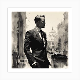 Man In Suit 2 Art Print