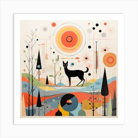 Dog In The Woods Art Print