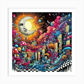 Moon City Art Print