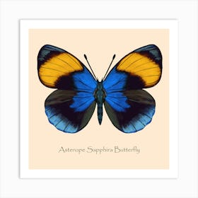 Tropical Butterfly Blue Art Print