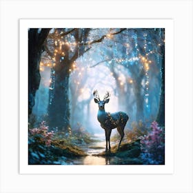 Fairy Forest Deer Art Print