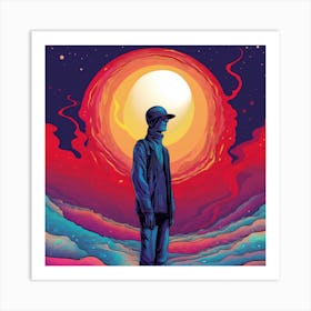 Man In Front Of The Sun Art Print