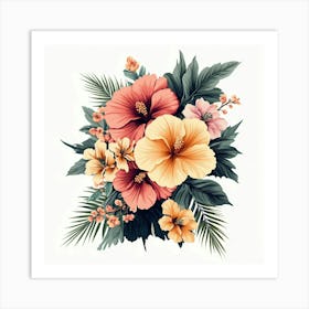 Hibiscus Flowers Art 1 Art Print