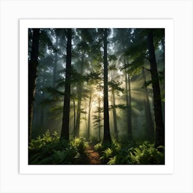 Sunrise In The Forest 14 Art Print