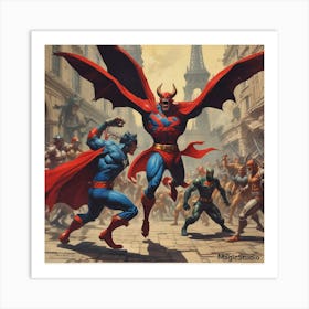 Superman Vs Batman Art Print