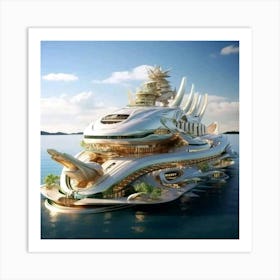 Futuristic Cruise Ship 1 Art Print