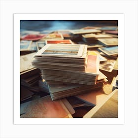 Pile Of Old Postcards Art Print